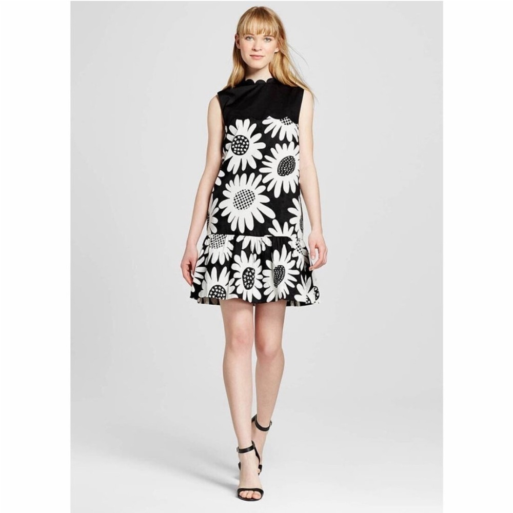 Victoria Beckham For Target Deadstock Floral Mini Dress Size XS Black/White